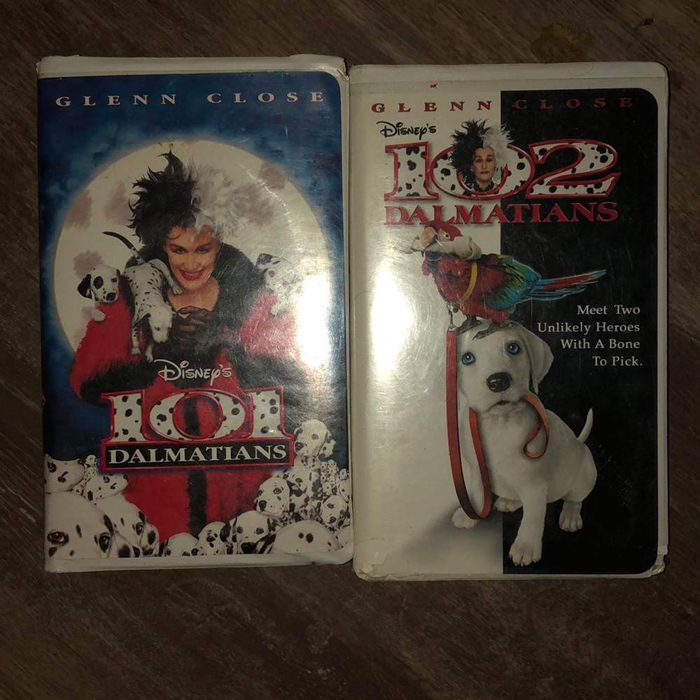 101 and 102 Dalmatians video tapes